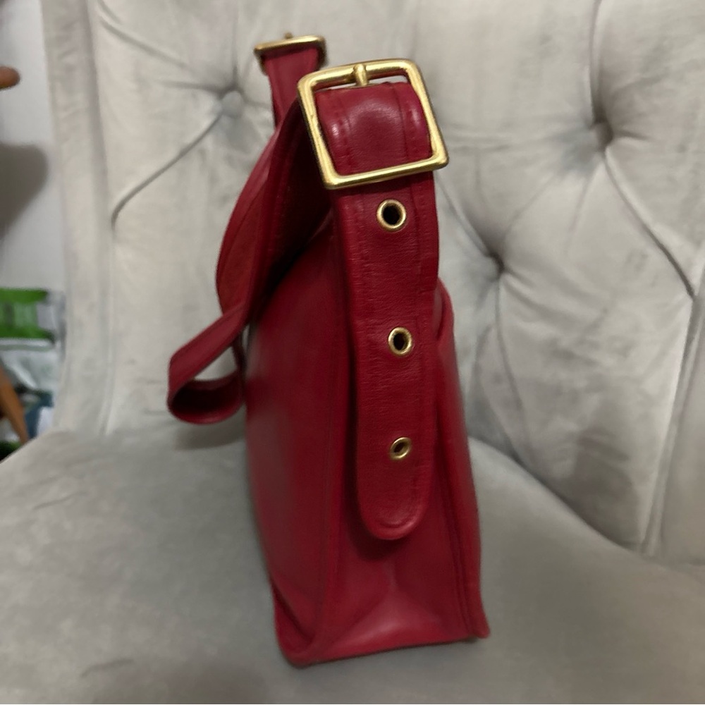 RARE RED Coach Legacy Zip Shoulder Bag 9966 - Picture 3 of 11